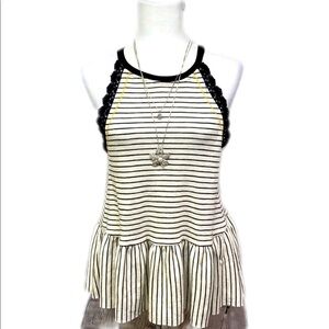 Willow Jane Cream & Black Striped Babydoll Blouse